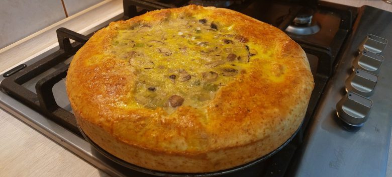 quiche cu praz si ciuperci